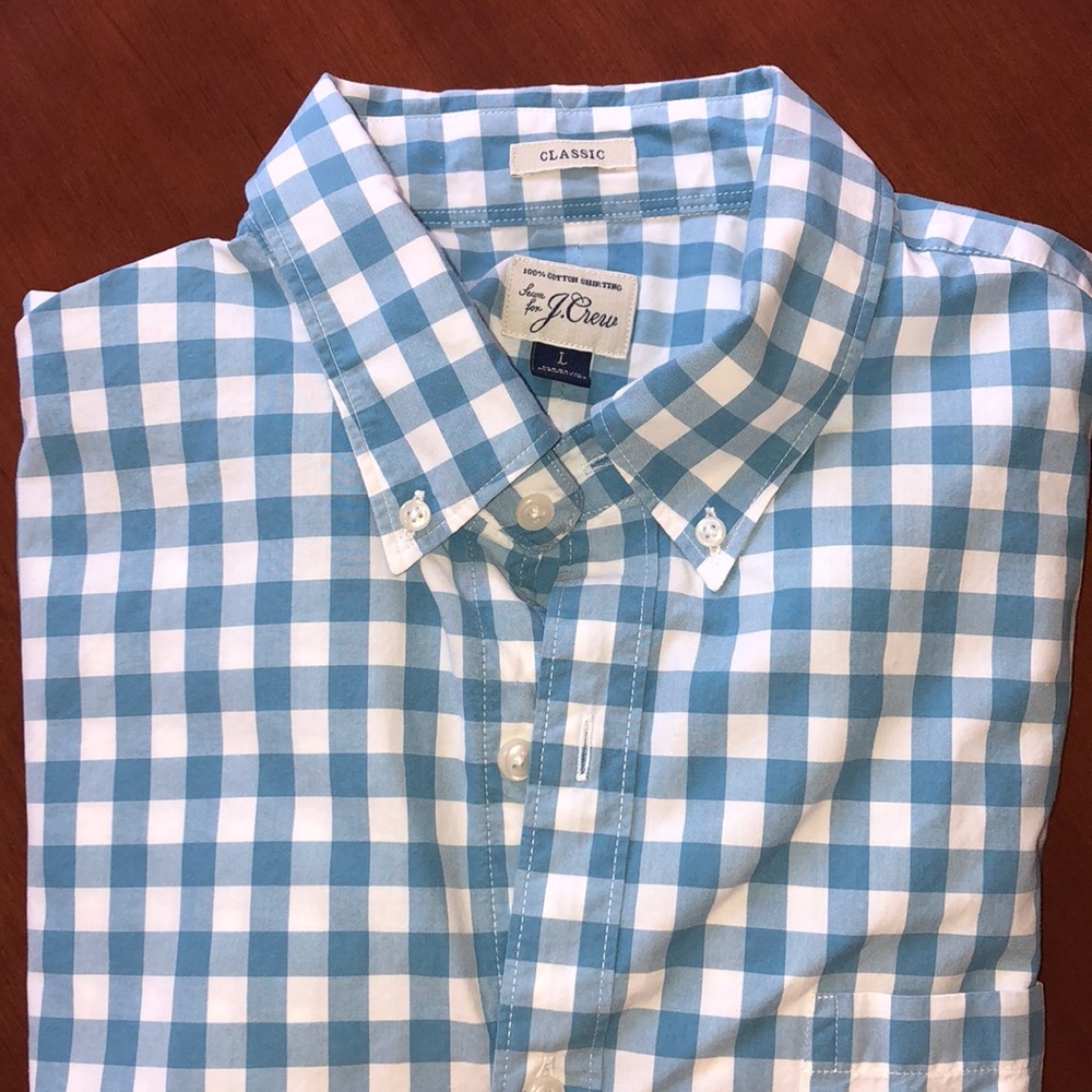 J. Crew men’s classic checked button shirt